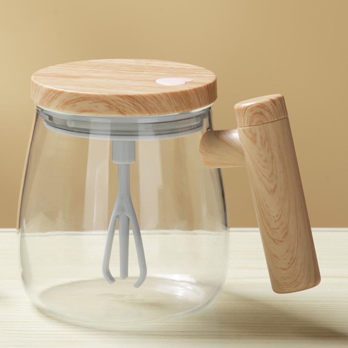 Home dine well Self Stirring Mug | 400 ML (Brown)