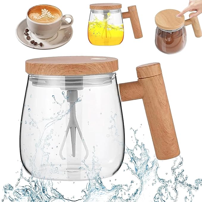 Home dine well Self Stirring Mug | 400 ML (Brown)