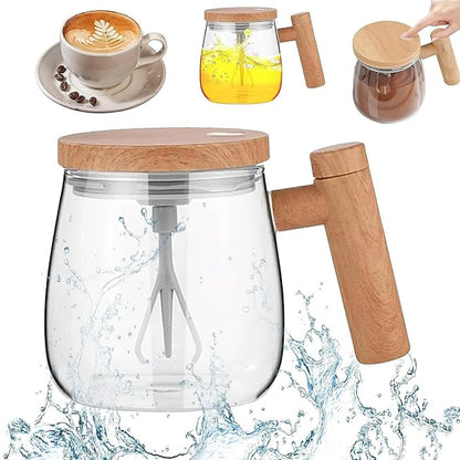 Home dine well Self Stirring Mug | 400 ML (Brown)