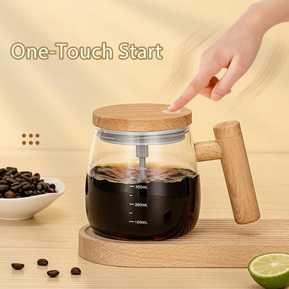 Home dine well Self Stirring Mug | 400 ML (Brown)