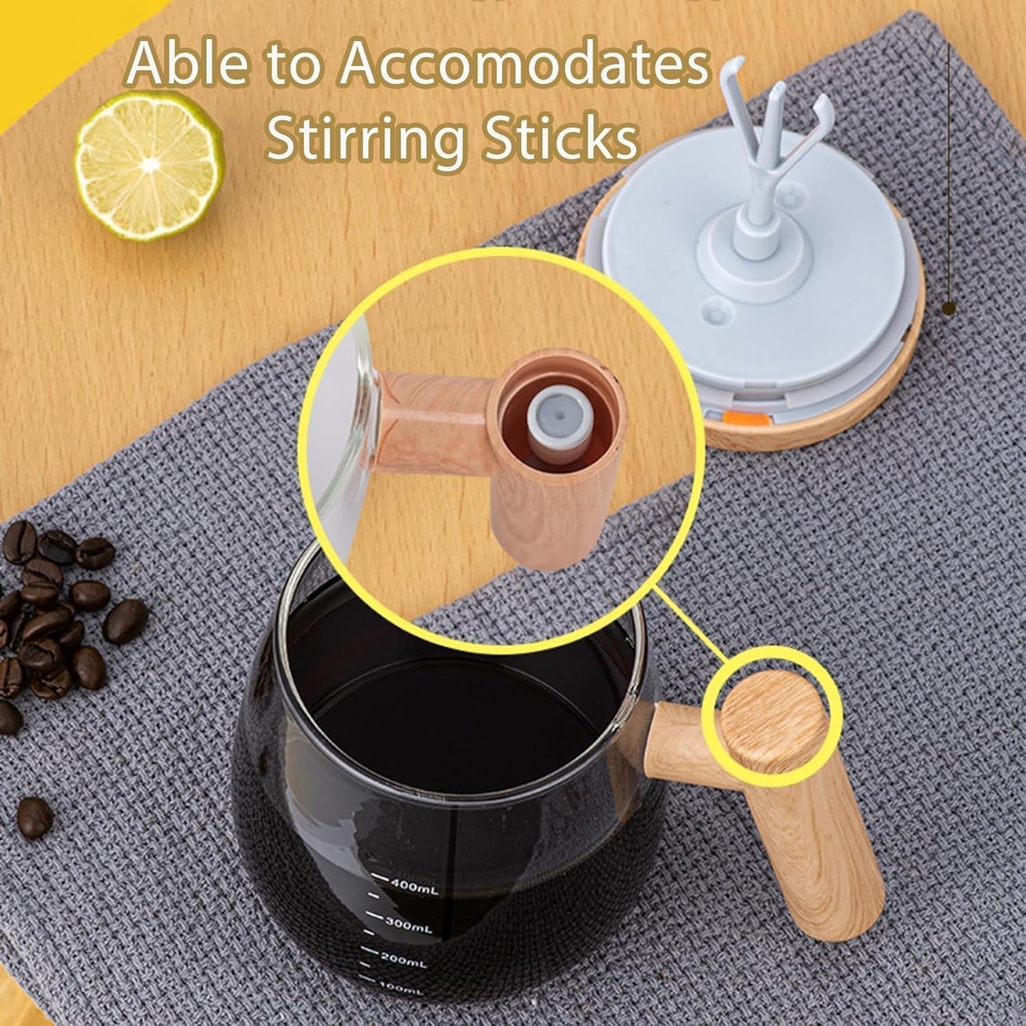 Home dine well Self Stirring Mug | 400 ML (Brown)
